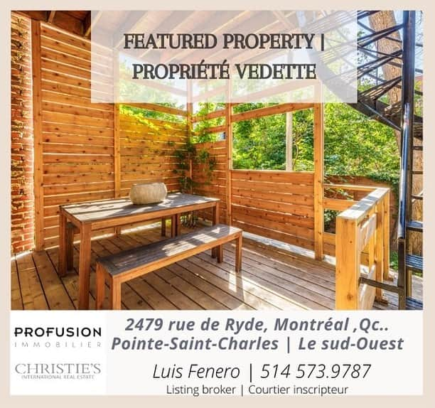 ルイス・フェネロのインスタグラム：「✨✨FEATURED PROPERTY | PROPRIÉTÉ VEDETTE✨✨  📍2479 rue de Ryde Montréal, Qc. Pointe-Saint-Charles. 🛏 2 🛁 1+1 📐 1.435pc sur deux étages | on two floors.  -Premier étage 756pc.  - Sous-sol 679 pc 🌳 Cour | backyard 💲794,000$  MLS 18043110  ☎️ 514 573.9787  •N’hésitez pas à me contacter pour organiser une visite.   •Please do not hesitate to contact me to organize a visit.  -Fr- Le charme de l'ancien marié avec le style contemporain! Ce condo sur deux étages, aux plafonds de 10 pieds ornementés par des tuiles en étain embossés, rappelle l'élégance de l'architecture d'intérieur victorienne.  Situé dans le quartier branché de Pointe-Saint-Charles, à proximité du Canal Lachine et du Marché Atwater, la propriété vous offre aussi une cour arrière aménagée et une terrasse intime, pour en profiter avec vos amis. Une visite saura vous séduire!  -En-  The old and the contemporary style couldn't live more harmoniously! This two-story condo, with 10-foot ceilings adorned with embossed pewter tiles, recalls the elegance of Victorian interior architecture.  Located in the trendy Pointe-Saint-Charles district, near the Lachine Canal and the Atwater Market. The property also offers a landscaped backyard and an intimate terrace, to enjoy with your friends. A visit will seduce you!  #housing #realestate #property #home #investment #house #apartment #montreal #pointe-saint-charles #sud-ouest」