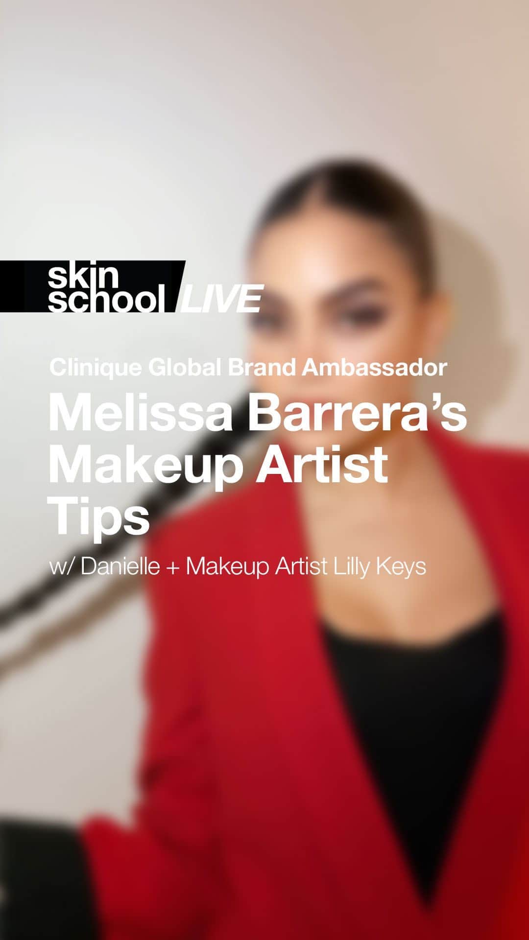 のインスタグラム：「Join Clinique consultant @danielle_donofrio_ and Melissa Barrera’s makeup artist @lilly_keys for tips and tricks from @melissabarreram’s @ScreamMovies movie launch glam. ​ ​ Spoiler alert: they slayed the event. ​ ​ #Clinique #CliniqueAmbassador #MelissaBarrera #ScreamMovie #CliniqueSkinSchool #SkinSchool #CliniqueConsultant #skincare #makeup #beauty #parabanfree #fragrancefree」