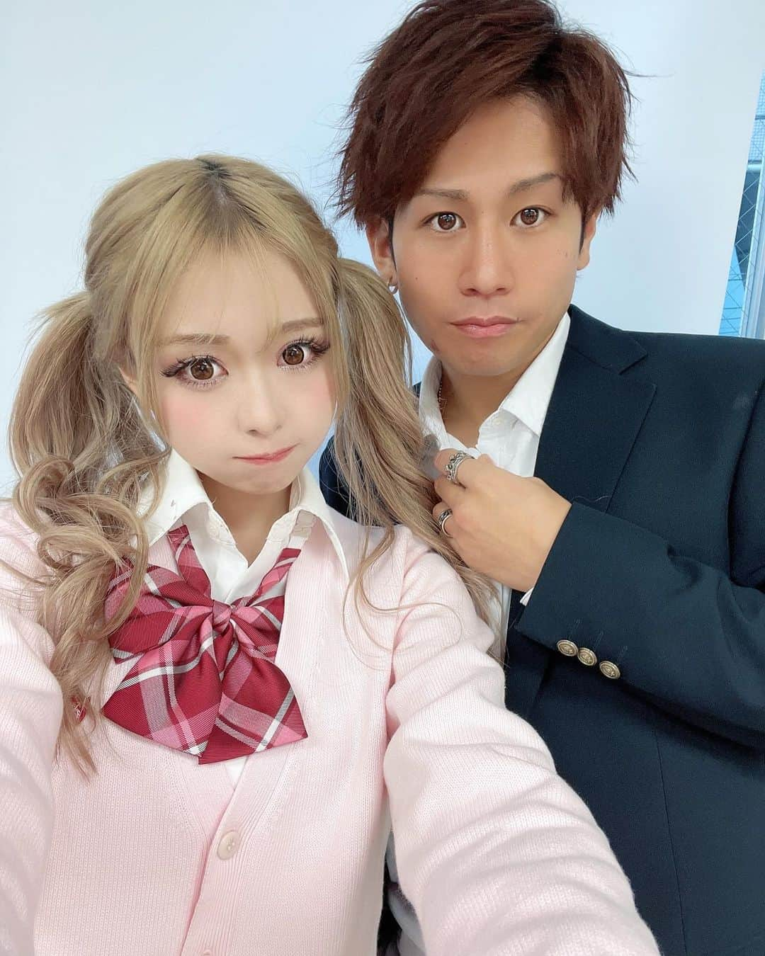 雨宮由乙花さんのインスタグラム写真 - (雨宮由乙花Instagram)「アオハル〜🌈💖👩🏼‍❤️‍👨🏼   歩夢くんの学生服 可愛かった🥰新鮮🎶」1月15日 19時50分 - _pinkbunnygirl_