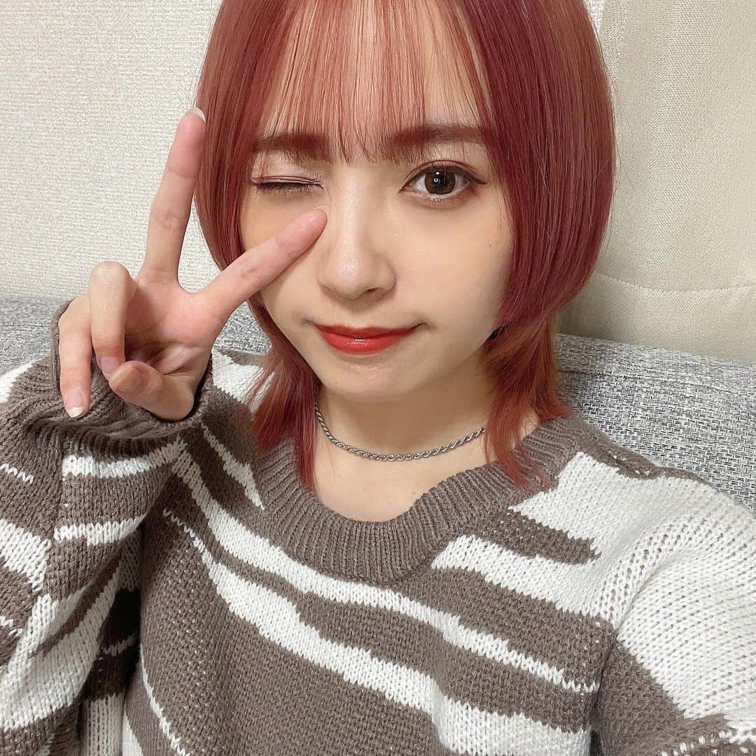 のインスタグラム：「またイメチェンした〜〜〜❗️❗️ . めっちゃ切ったし めっちゃブリーチした‼️ お疲れ様頭皮...🙏なむ . これは、ウルフ、、？ どうでしょうか🐺！！！！ 動画もアップしたから合わせて見てね🐺🍒 . 最近のハイトーン欲に身を任せた！ まだ落ち着かない！！ . . #チェリーピンク #チェリーレッド #イメチェン #ウルフボブ #ウルフカット #ショート」
