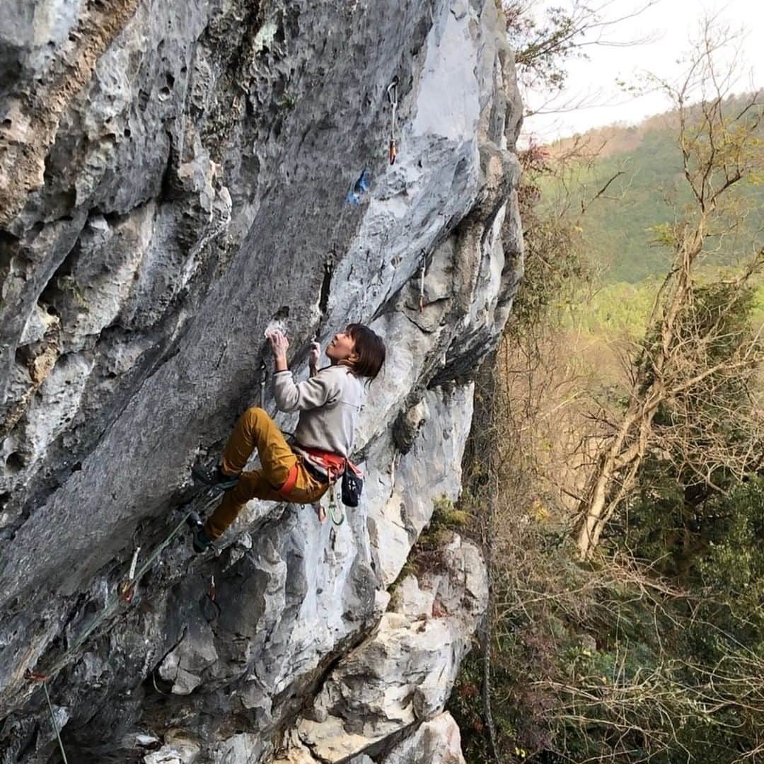 義村萌のインスタグラム：「2021.12.27  白嵓 シリウス🌟　5.13a/b . 城山へ行くはずが雪で名古屋方面の道路が全滅してたので初白嵓。 県内の岩場だしやりたいな〜って思いつつタイミングを失ってたシリウスにトライ！ 1便目はこんなのもてやんしクリップもできやん…って思ってたけどなんとか1日で終わらせれた。 1日中雪チラついてるし夕暮れでほんとに寒いし無理かと思った。 2021年の最後に登れてよかった◎  @jyarashi_koubou」