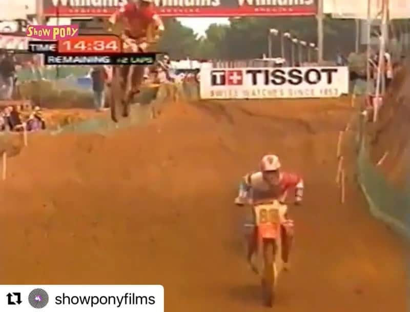 リッキー・カーマイケルのインスタグラム：「2003 Zolder, Belgium.  Absolute epic battle with a guy I have a tremendous amount of respect for, @s72forever.  With the winter Olympics happening, figured this would be appropriate since this was our Olympics (race). Tough day, track was incredibly rough, I had just torn my ACL two weeks before testing SX.  Even though we didn’t win as a team, it still was a fun experience and my teammates @therealreddog @rynoglobal rode their tails off.」