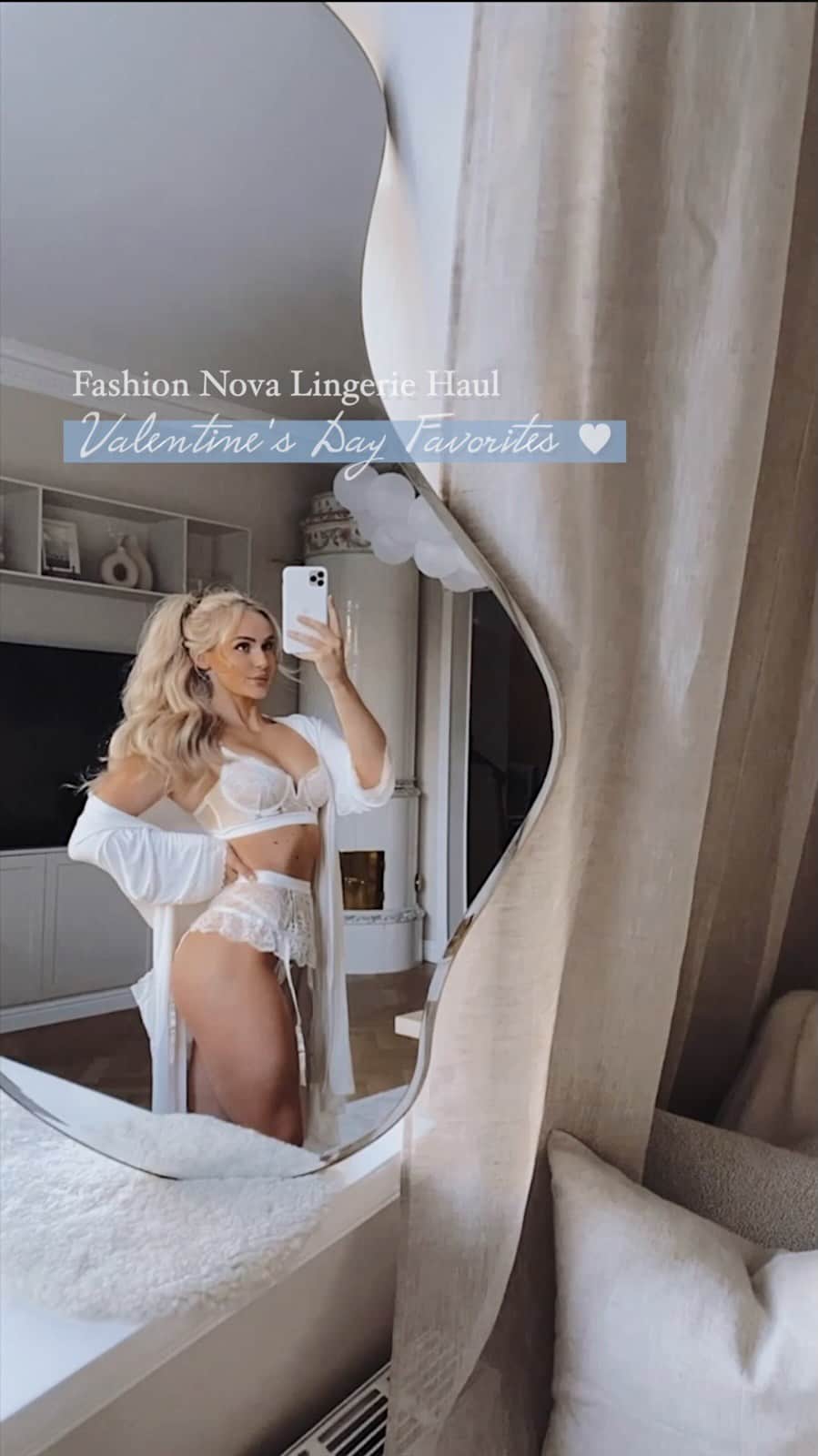 Anna Nyströmのインスタグラム：「@FashionNova lingerie / Valentine’s day haul 🤍 I’m actually a bit nervous to post this considering I had a stomach surgery just a week ago, but for me it’s a great reminder and celebration to how incredible and strong the human body is 🙏🏼 Be proud and be kind to your body, it deserve it! You are beautiful 🥰」
