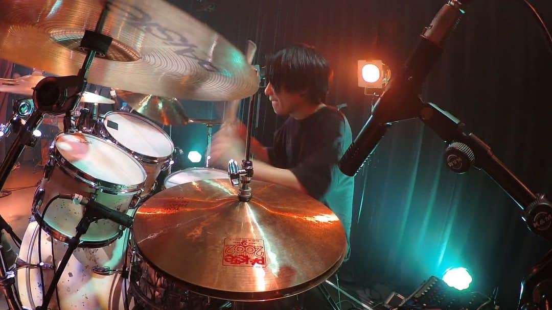 山本晃紀のインスタグラム：「"LITE - Temple" Drum Cam at Shinjuku MARZ  #liteband #drumcam #drumstagram #paiste #LERNI」