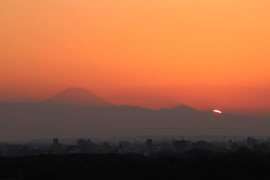 坂元美香さんのインスタグラム写真 - (坂元美香Instagram)「today's sunset 2022/02/14  仕事帰りに夜ごはんの買い物して 家に着いたら沈みかけた夕陽！ 昨日北海道から帰ってきて まだぜんぜん片付けしてないから 慌ててカメラ探して撮りました。 空が霞んでて空気があまり綺麗じゃないので そんなに眩しくない夕日です。  やっぱり私にとっては東京の方が寒い🥶❄️ 車生活じゃないから外を歩く時間が長くて そう感じるんだろうね。 今日も冷え切ったから鍋だな🙄  #sunsetphotobymikasakamoto  #sunset #夕陽 #夕日 #黄昏時 #夕焼け #tokyosky #やっぱり空が好き #イマソラ  #canonEOSKiss8i」2月14日 17時36分 - mika_saka