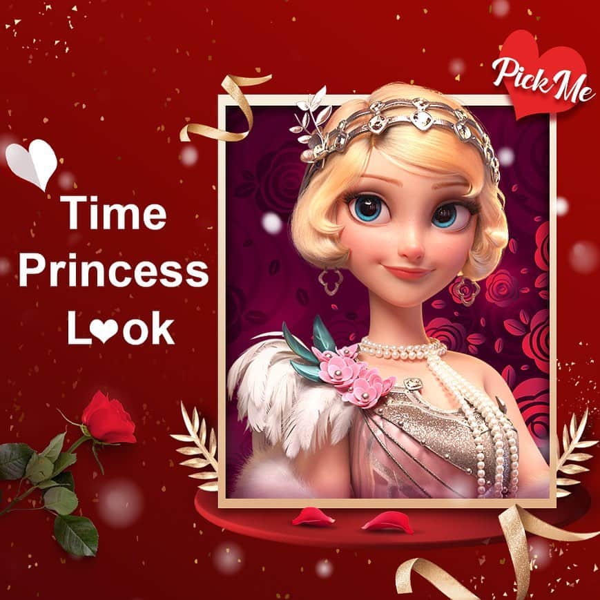 MakeupPlusのインスタグラム：「We have a special Valentine's Day gift for you! 🎁 In collaboration with @timeprincessen we bring you a lovely makeup look from the popular dress up mobile game! 🤩  #valentinesday #timeprincess #dressup #makeup」