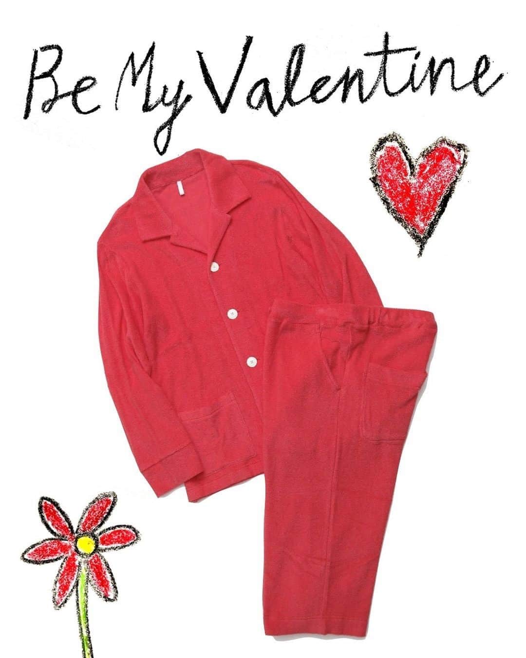 bodcoのインスタグラム：「Be My Valentine❣️  COTTON PILE PAJAMAS (mid-length pants) now available www.bodco.tv #ボッコ」