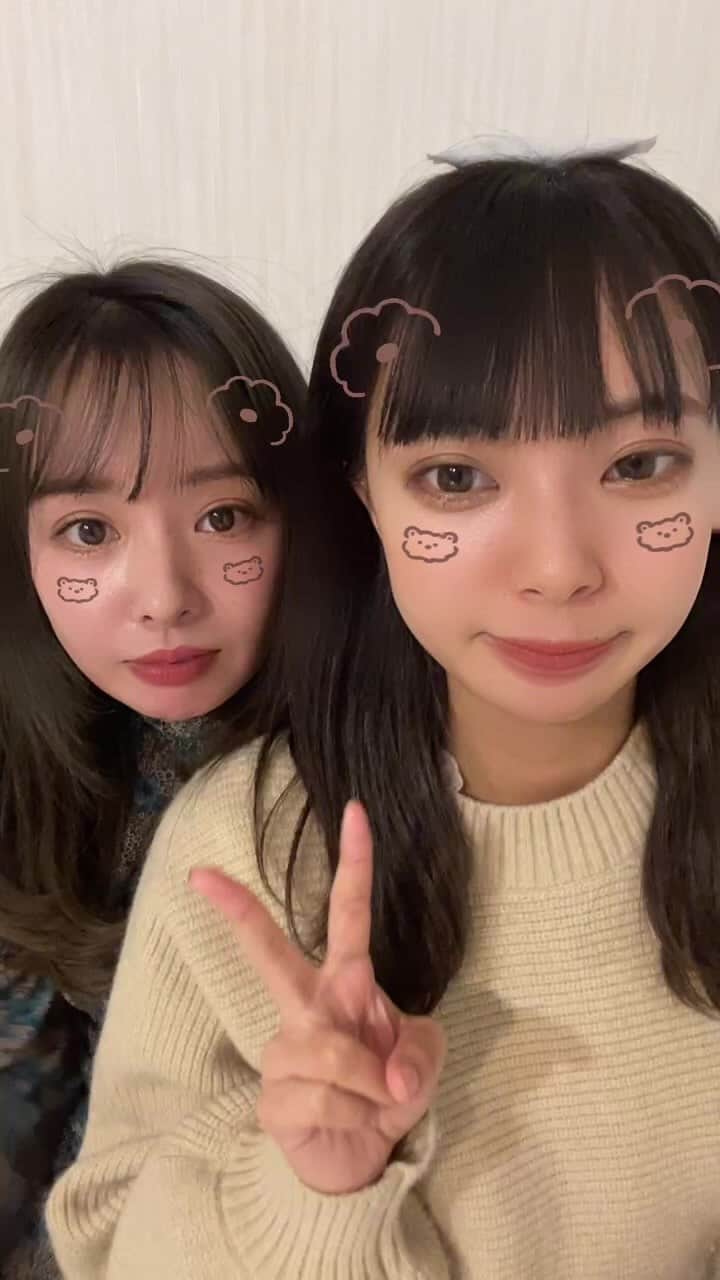山田寿々のインスタグラム：「お姉ちゃんとインスタライブ♡」