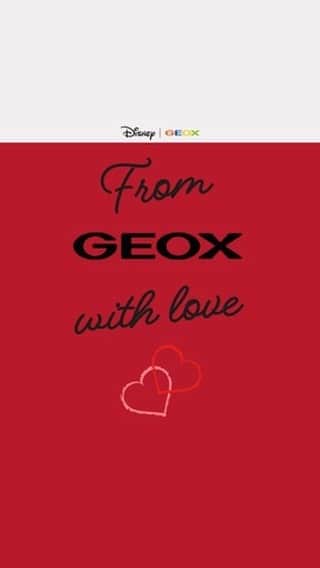 ジェオックスのインスタグラム：「There are many different ways to celebrate love: this year add a touch of magic together with Disney. Happy Valentine’s Day. ❤️     #geox #geoxshoes #geoxkids」
