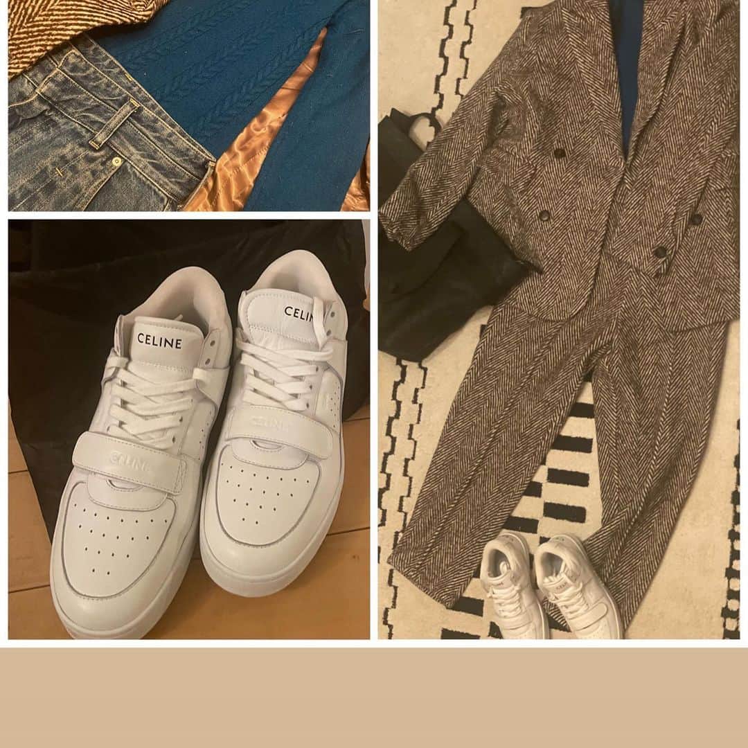 joujouのインスタグラム：「自分が覚えておくためにも 投稿させてくださいwww  セリーヌのsneaker買ったから手持ちからcoordinate！  #重い服が年々嫌になってるね #休みの日の楽しみ方 #てかこのsneaker何でも合うなー」