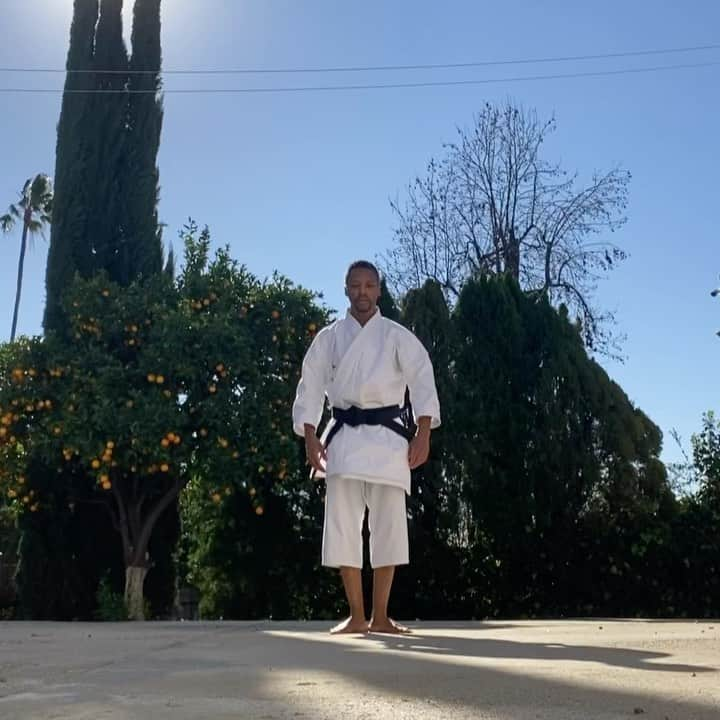 ルーペ・フィアスコのインスタグラム：「Almost got it…  Kata (forms) = Dress or Foot Drills Bunkai (application) = Basic Training Kumite (sparring) = Sparring  Self Defense = Combat  I try and do this Kata form Annan atleast 10x a day. I should do more. I WILL DO MORE!!! Still got a few bugs that I’m working out of it. Also doing it on concrete vs wood flooring makes you change up things just a bit. Think I’m gonna find a tournament to compete in once I get this and it’s sister form Annan Dai (😫) mastered. And maybe a couple others just in case I make it to the semifinals lol…👴🏾…probably clean up the old man divisions 😏…  #Karate 🥋」