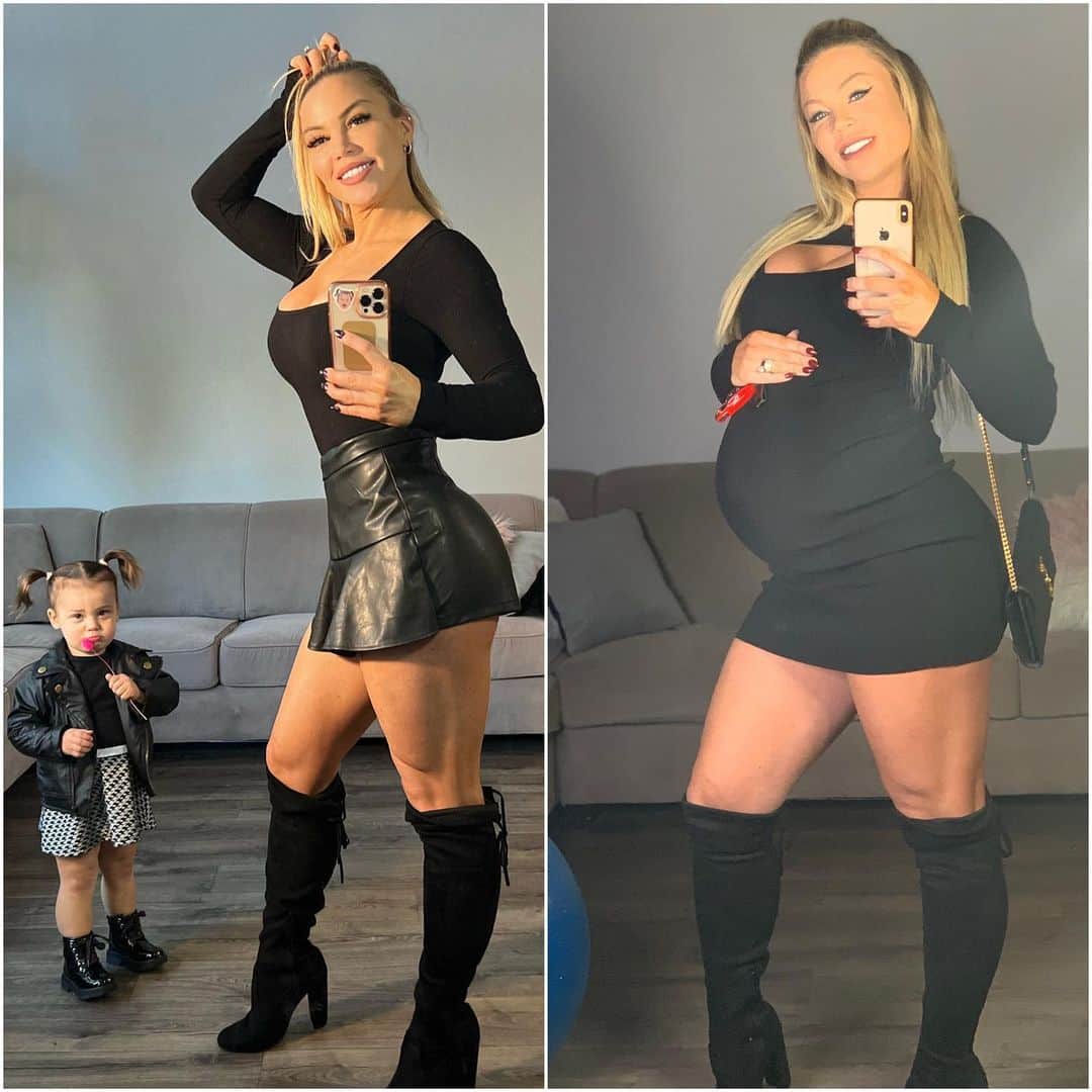 Lauren Drain Kaganのインスタグラム：「2019 vs 2022! Mamas can do it! It can take time but Mamas can get their bodies back! Just got to find more creative and sometimes quick ways to insert workouts at home into the busy mama’s schedule but it can be done! Progress not perfection!   And I know not every mother cares or has the time or energy to get back to her fitness before baby but sometimes it can feel so refreshing to start to do things for yourself after dedicating 9 months of pregnancy and years of caring for a baby to finally feel like an individual again. Sometimes you can desire your own personal identity with wants, wishes and self care and it can feel so rewarding to work towards that and get it back! Where are all my mamas at? Am I right?」