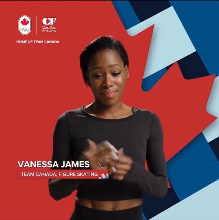 ヴァネッサ・ジェームスのインスタグラム：「Just be you! ❤️  Find out a little bit more about my journey and check out how I am preparing for the 2022 Winter Olympics!   #homeofteamcanada ##meetyouthere #cadillacfairview #partner」