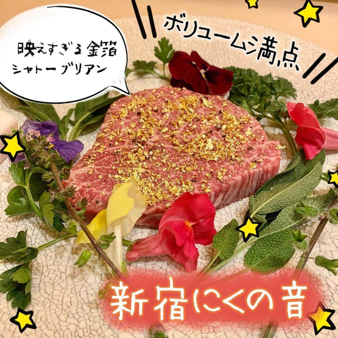 吉川ちえさんのインスタグラム写真 - (吉川ちえInstagram)「【🍖⭐️🍖⭐️🍖⭐️】 . 新宿にある焼肉屋さん🐮 にくの音 に行ってきたよ🚗💓 完全個室だったから気兼ねなく話せるしゆっくり出来た~🐥 . シャトーブリアンの金箔のせが 映えすぎたよ🤣✌️💕笑 牛ユッケや雲丹肉刺しとかもあった✨ 映え映えなお店でした🐻📸💓 . #にくの音 #新宿にくの音 #焼肉 #新宿焼肉 #新宿グルメ」1月29日 15時26分 - yoshikawachie_16