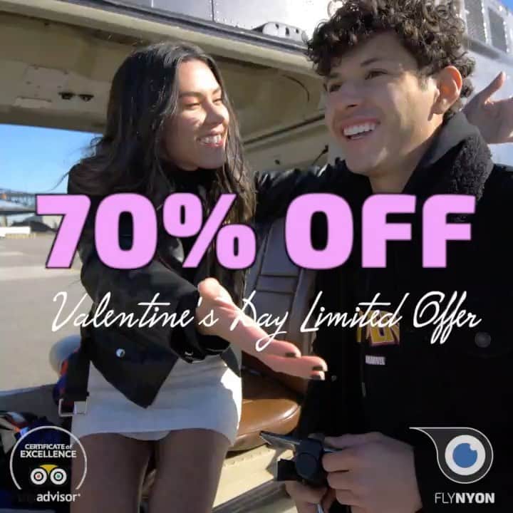 のインスタグラム：「The perfect Valentine’s Day gift is here! Book a flight right now for feb.11-20TH and save 70%! Be sure to upgrade and add our Valentine’s Day package in checkout.   Valentine’s Day add on package includes: @wickedscentshoboken local hand poured candle🕯check them out! A silk rose 🌹 Locally made chocolates 🍫 And a miniature crystal helicopter! 🚁  *add on package only available for flights scheduled between feb.11-20TH  📸 Use #FlyNYON @FlyNYON and #NYONAir @NYONair for a chance to be featured! 📸 - We can’t wait to see your pictures!  . . . Buy Now, Schedule Later! . . . @flynyon @NYONair @nyonstudio #flynyon #nyonair #nychelicopter #helicopter #newyorkcity #nyc #nycprimeshot #manhattan #newyork_ig #blackfriday #cybermonday #flashsale #Holidays #Sunset #love #instagood #fashion #photooftheday #beautiful #art #photography #happy #tbt #summer #fun #smile #family #travel」