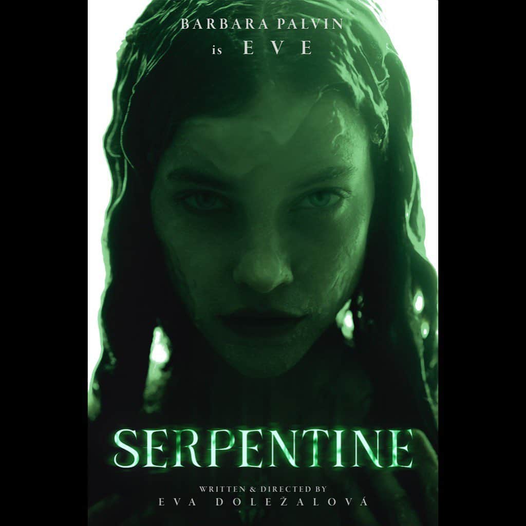 バルバラ・パルヴィンのインスタグラム：「Meet the cast of SERPENTINE 🐍  Eve @realbarbarapalvin  Severus @lukebrandonfield  Saite @soojmooj  Directed by @evadolezalovaofficial   Official Partner @bulgari  Sponsor @mascaradeferro.oficial   @evasion.pictures   Official Competition @mammothfilmfestival   Photos by @s_h_u_r  Title design @kefirux」