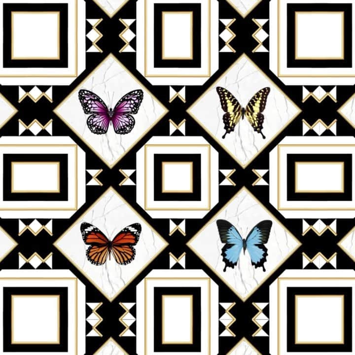 メアリーカトランズのインスタグラム：「A sneak peek into the world of “VICTORIAN by Mary Katrantzou x Villeroy & Boch”. SOUND ON!   🦋 SOON TO BE REVEALED 🦋  Video by @eirinivianelli  @villeroybochfliesen @villeroybochtiles   #MaryKatrantzou #VilleroyBoch #MaryKatrantzouXVilleroyBoch #Victorian #villeroybochfliesen #villeroybochtiles」