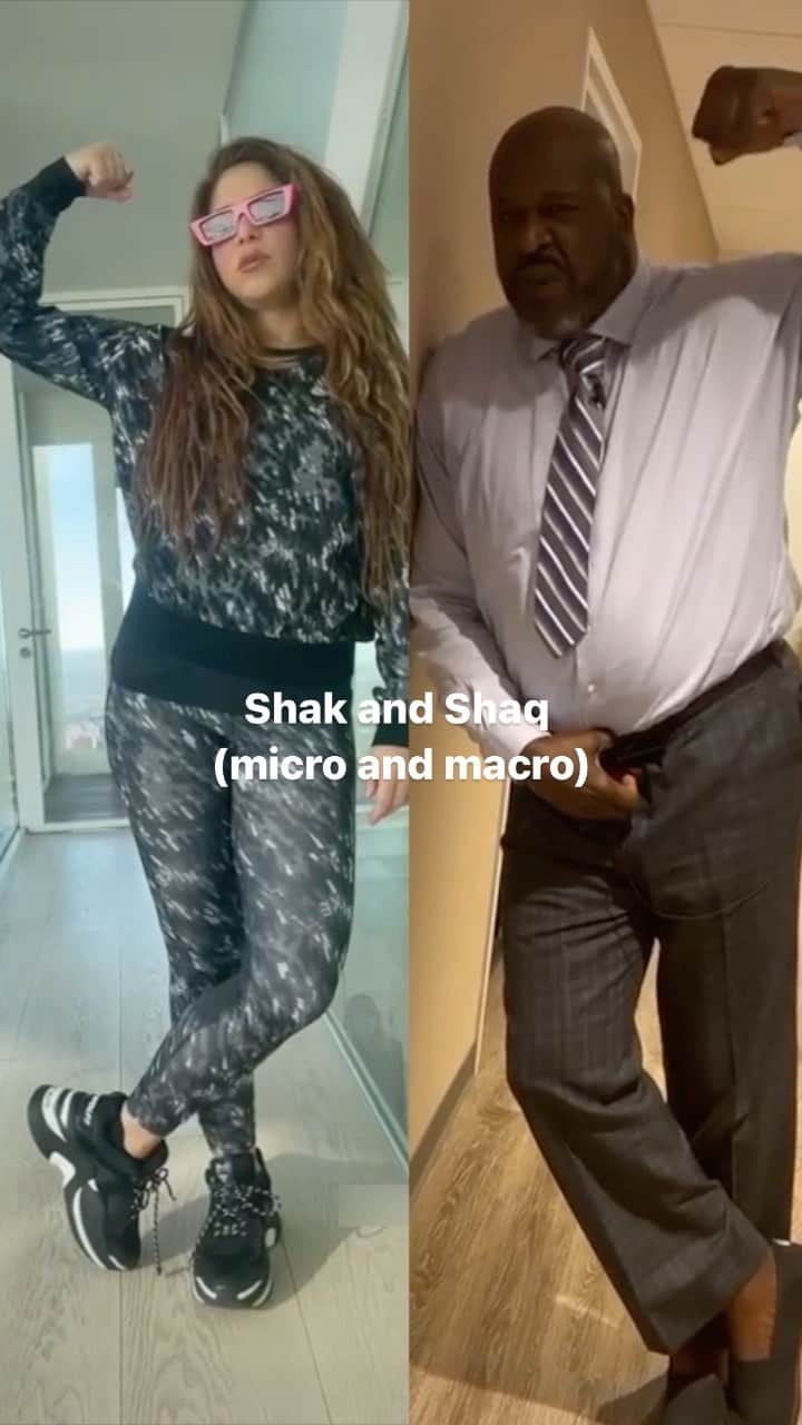 シャキーラのインスタグラム：「Shak and Shaq (micro and macro) @shaq」