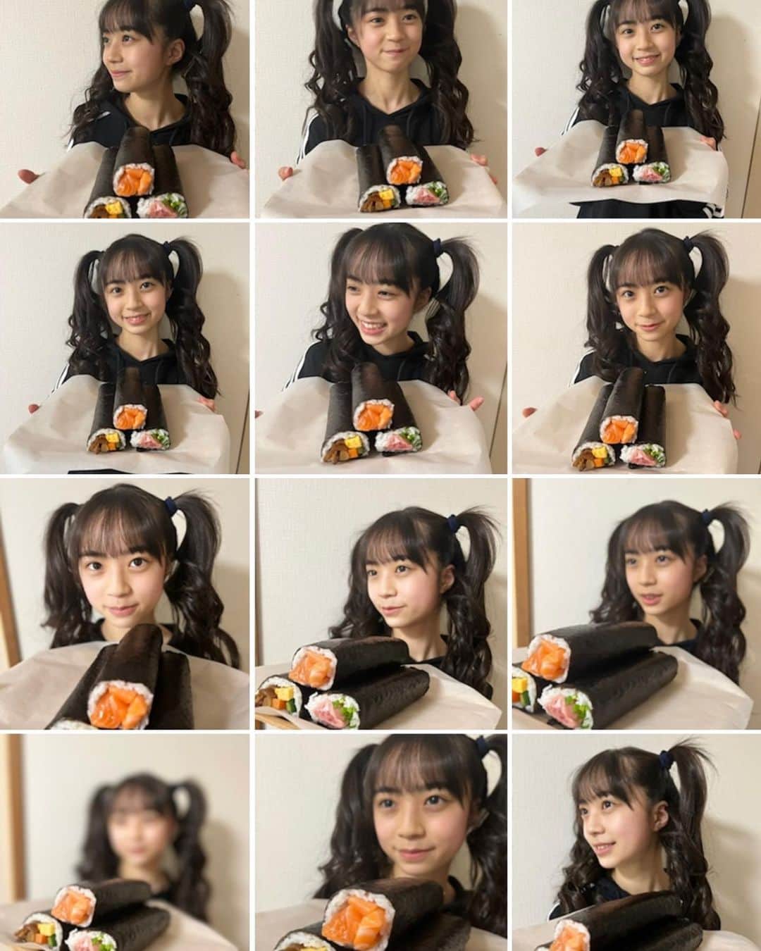 のインスタグラム：「ツインテールの日✖️節分  #恵方巻き  #ツインテール  #牧野羽咲」