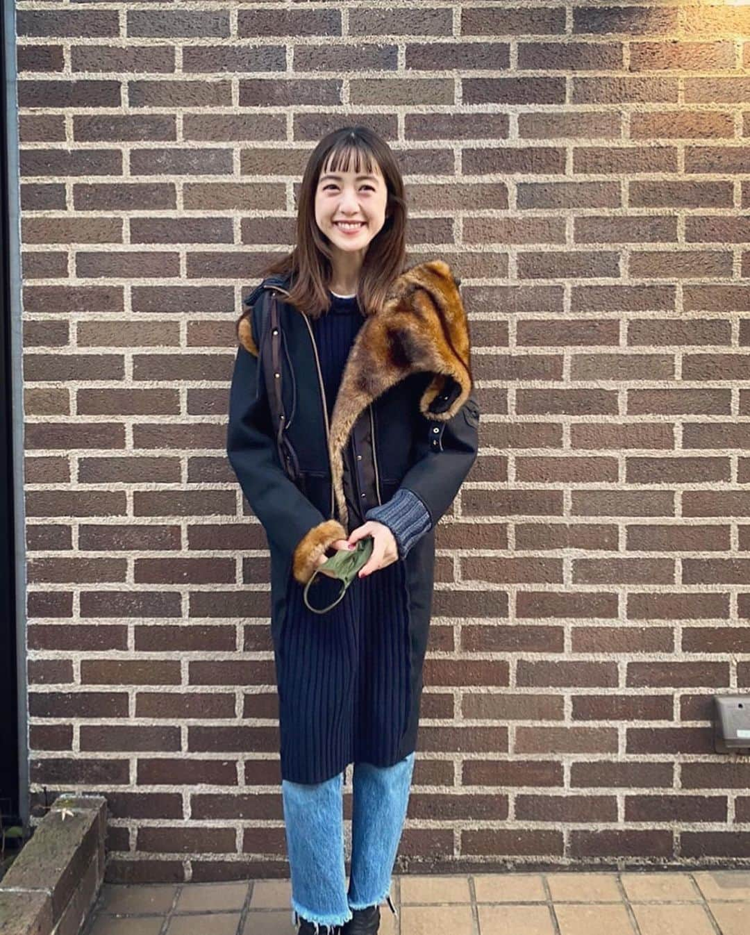 古谷有美さんのインスタグラム写真 - (古谷有美Instagram)「🐺 outer/ kolor  knit dress/ maison margiela denim/ GRLFRND shoes/ bottega veneta」2月4日 18時24分 - yuumifuruya