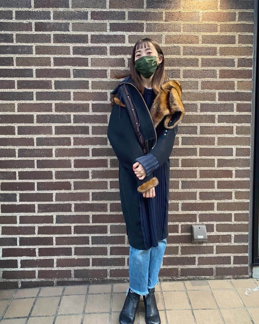 古谷有美さんのインスタグラム写真 - (古谷有美Instagram)「🐺 outer/ kolor  knit dress/ maison margiela denim/ GRLFRND shoes/ bottega veneta」2月4日 18時24分 - yuumifuruya