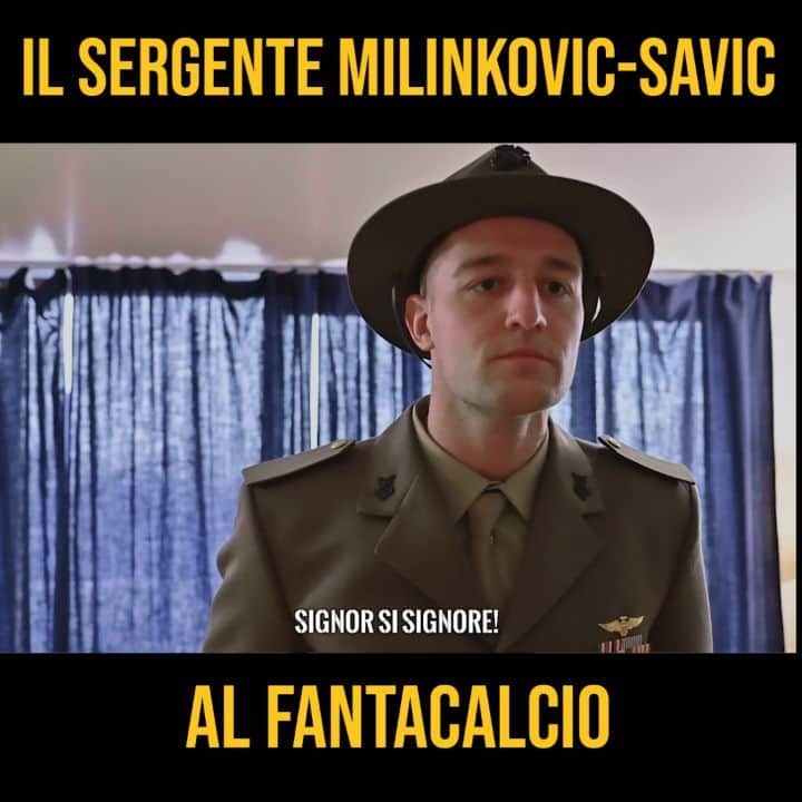 セルゲイ・ミリンコヴィッチ＝サヴィッチのインスタグラム：「Il discorso del Sergente ai suoi fantallenatori 🔊 Trova l'amico nel video #fantacalcio #milinkovicsavic #sergente #savic #seriea #gliautogol @sergej___21」