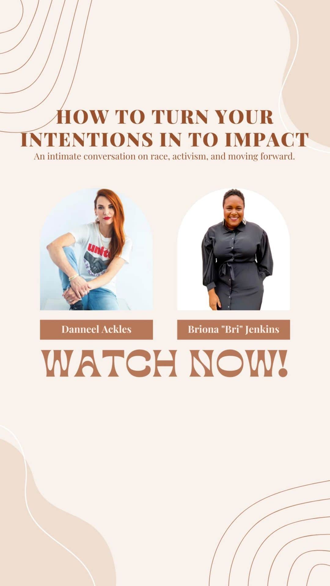 ダニール・ハリスのインスタグラム：「How to Turn Your Intentions in to Impact  Join @danneelackles512 and @brionajenkins for a conversation on race, activism, and how to move forward.  During this conversation we talk about: allyship, microaggressions, systemic racism, and much more.」