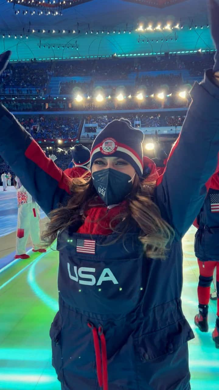 ケイトリン・ホワイエクのインスタグラム：「BEST. NIGHT. OF. MY. LIFE. @beijing2022 🇺🇸🇺🇸🇺🇸 . . . 🎥 @jeanlucbaker  #hawayekbaker #kaitlinhawayek #jeanlucbaker #figureskating #figureskate #figureskater #iceskating #iceskate #iceskater #skating #skate #skater #icedance #icedancing #dance #dancing #usfigureskating #athlete #sports #roadtobeijing #beijingolympics #beijing2022 #ice」