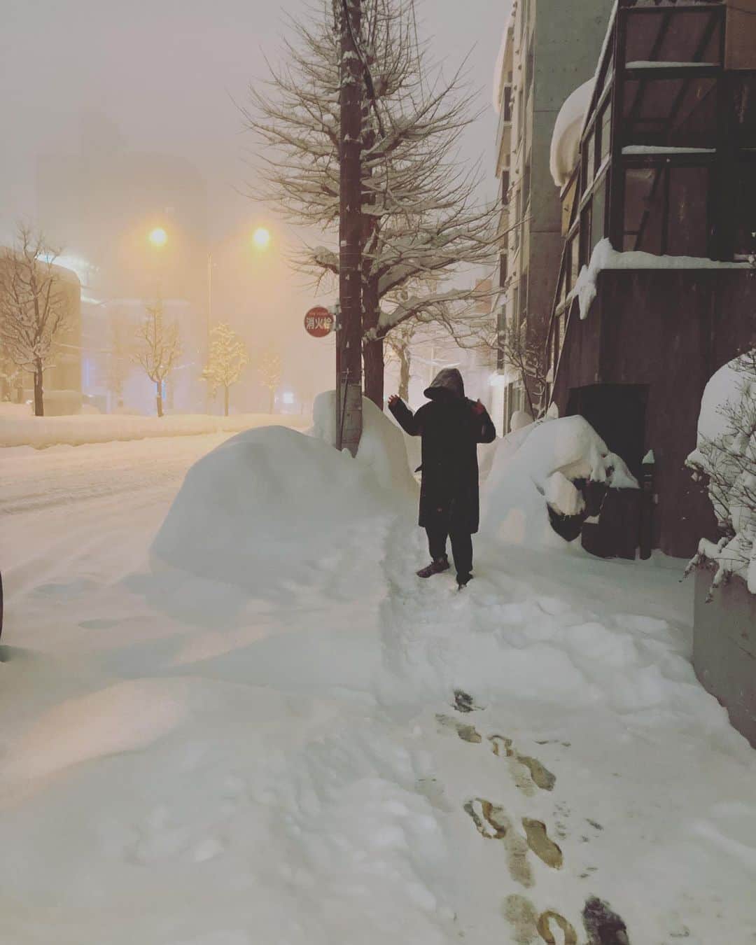 フジムラのインスタグラム：「札幌ありがとうございました！ ここまでの雪は人生で初めてかもぉ〜。。。」
