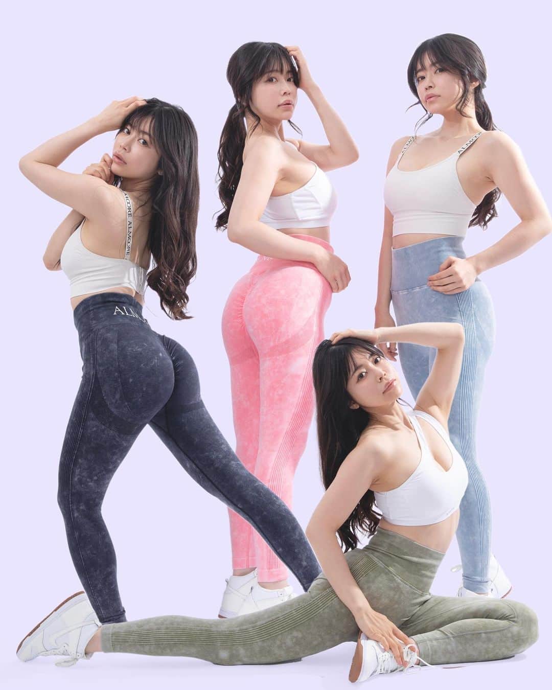 渋谷ゆりのインスタグラム：「履くだけで美尻🍑 ALMOOREのヒップアップレギンス✖️タイダイ柄が新登場✨ 🍑ギャザーと影の加工で、お尻を丸く 🍑腰が高いから、お腹も引き締めて脚長 🍑伸縮性で、引き締め効果  カラダと心は繋がってるから。 自分のカラダを好きになって、自分をもっと好きになろう💋✨ 人生1回だからね。大好きな自分で生きよう〜〜😘  @almoore_official   https://almoore.jp/products/beautiful-butt-leggings-tie-dye」