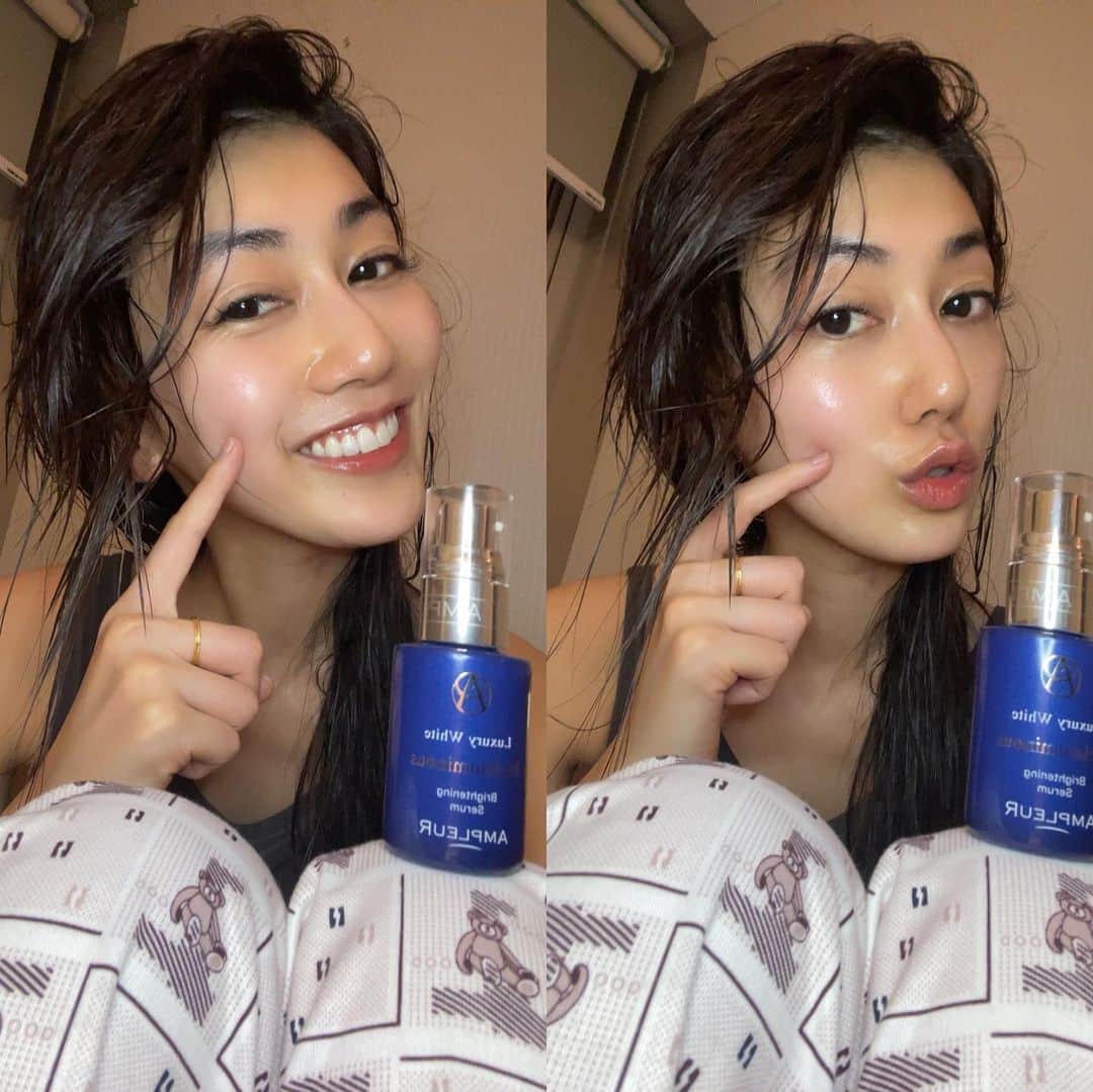 小笠原エリイのインスタグラム：「Night skin care series🌙  ホワイトローション、メラルミナス美容液、薬用デイ&ナイトクリームの順番でしっかり保湿。今日から夜はこのラグジュアリーホワイトのシリーズを肌にたっぷり使っていくよ！  ドクターズコスメ🥰 首までしっかり塗ろう✨ @ampleur_official  ・ ・ White Lotion, Mela Luminous Serum and Medicated Day & Night Cream in that order.  From today onwards I'll be using this Luxury White range liberally on my skin at night!  Doctor's Cosmetics🥰 Apply it to my neck too✨ @ampleur_official  ・ ・ #skincare #nightcare #beauty #beautycare #model #night #modelskin #modellife #beautiful #japanesemodel #beautytime #modellifestyle #anythingispossible #doctorscosme #antiaging #nevergiveup #ampleur #ampleurhk #beautyday #hongkonglife #hongkongmodel #quarantinelife #internationalmodel #happy #quarantine #ナイトケア #スキンケア #ドクターズコスメ #アンプール」