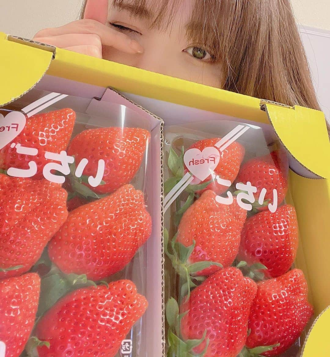 桃乃木かなさんのインスタグラム写真 - (桃乃木かなInstagram)「🍓🍓🍓  HACHIKUさんで待望の 高橋農園さんのやよい姫が！！！ 本当に甘みが強くて大好きな品種です！  (苺は大きな粒の物をひと口で頂くのが好きなタイプです😋)」2月6日 13時32分 - kana_momonogi