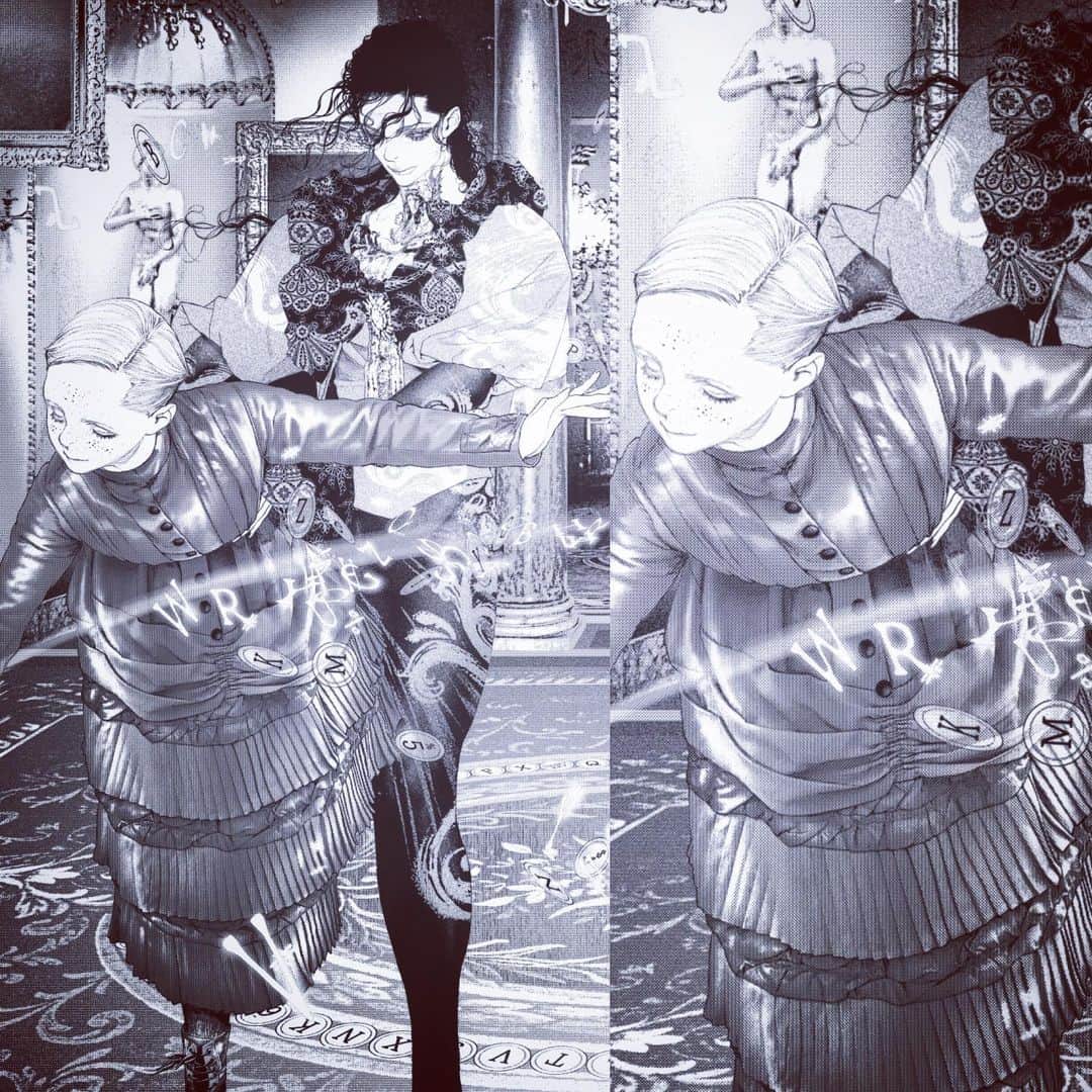 坂本眞一のインスタグラム：「Drawing day 4  Pas de deux 🩰  #DRCL#midnightchildren#BramStoker #shinichisakamoto#坂本眞一#グランドジャンプ#Whitby#Dracula#WilhelminaMurray #LukeWestenra #ArthurHolmwood#Renfield#Joesuwa#Quincymorris #AbrahamVanHelsing」