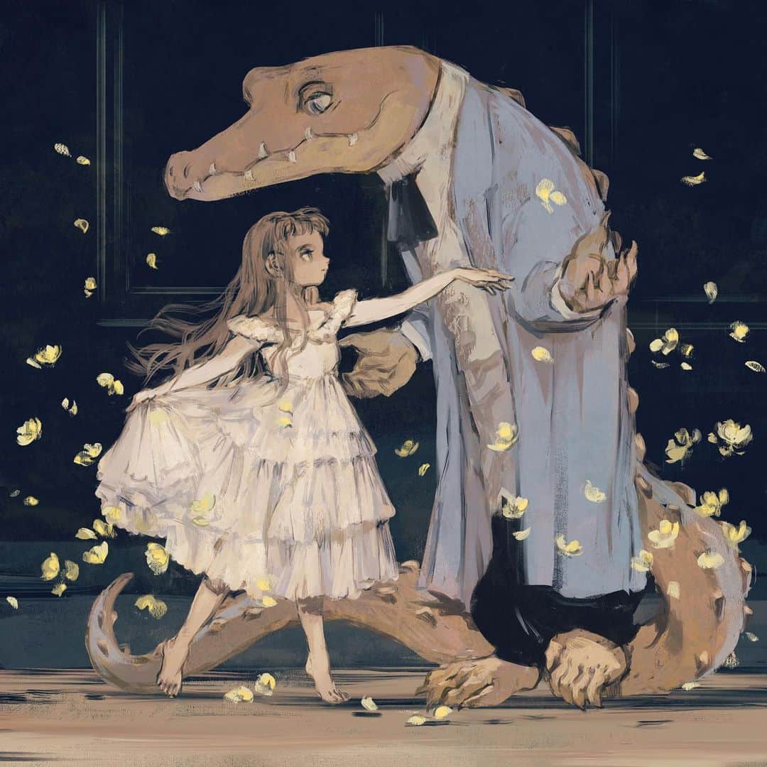 のインスタグラム：「#illustration #crocodile #waltz」