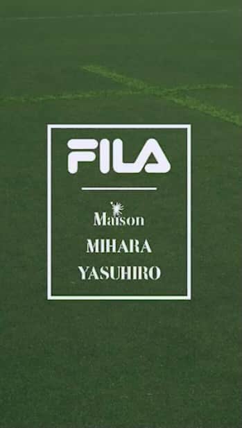 のインスタグラム：「. The seventh collaboration with Italian sports brand FILA. FILA × Maison MIHARA YASUHIRO “ #HYBRID_VINTAGE_ELEMENTS ” will be released from Friday, February 11, 2022. Sale in Japan at #MaisonMIHARAYASUHIRO Tokyo, Osaka stores & official online store. Release at #FILACHINA , HONG KONG, MACAU, SHINGAPORE stores.  Movie Producer : Toshiyuki Takei (NION) Movie Shooting director / Edit : Tomoyuki Kujirai (NION) Movie Production manager : Yusuke Tamura (NION) Photographer : Zenharu Tanakamaru Hair&Makeup : Kenji Toyota (SHISEIDO) Model : James Br (EXILES) Masato Inoue (OfficeBriller) Noemie (BRAVO)  Risa Hosoya (Image)  #FILAMMY #FILAMIHARA」