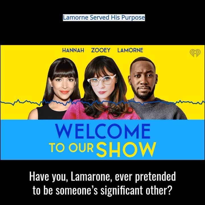 ハンナ・シモンのインスタグラム：「Brand new episode of the podcast is out today! We dive deep into the Wedding episode aka the Chicken Dance episode aka the one where Jesse pretends to be Nick’s significant other… and apparently that hits close to come for @lamorne.  Link to the show in my bio!」