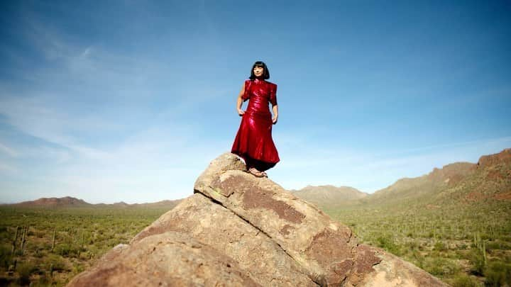 白石阿島のインスタグラム：「Saguaros scattered Amidst sun-baked, rust-hued rocks The desert calls thee  #ad #DoveMountain @harpersbazaarus @ritzcarlton」