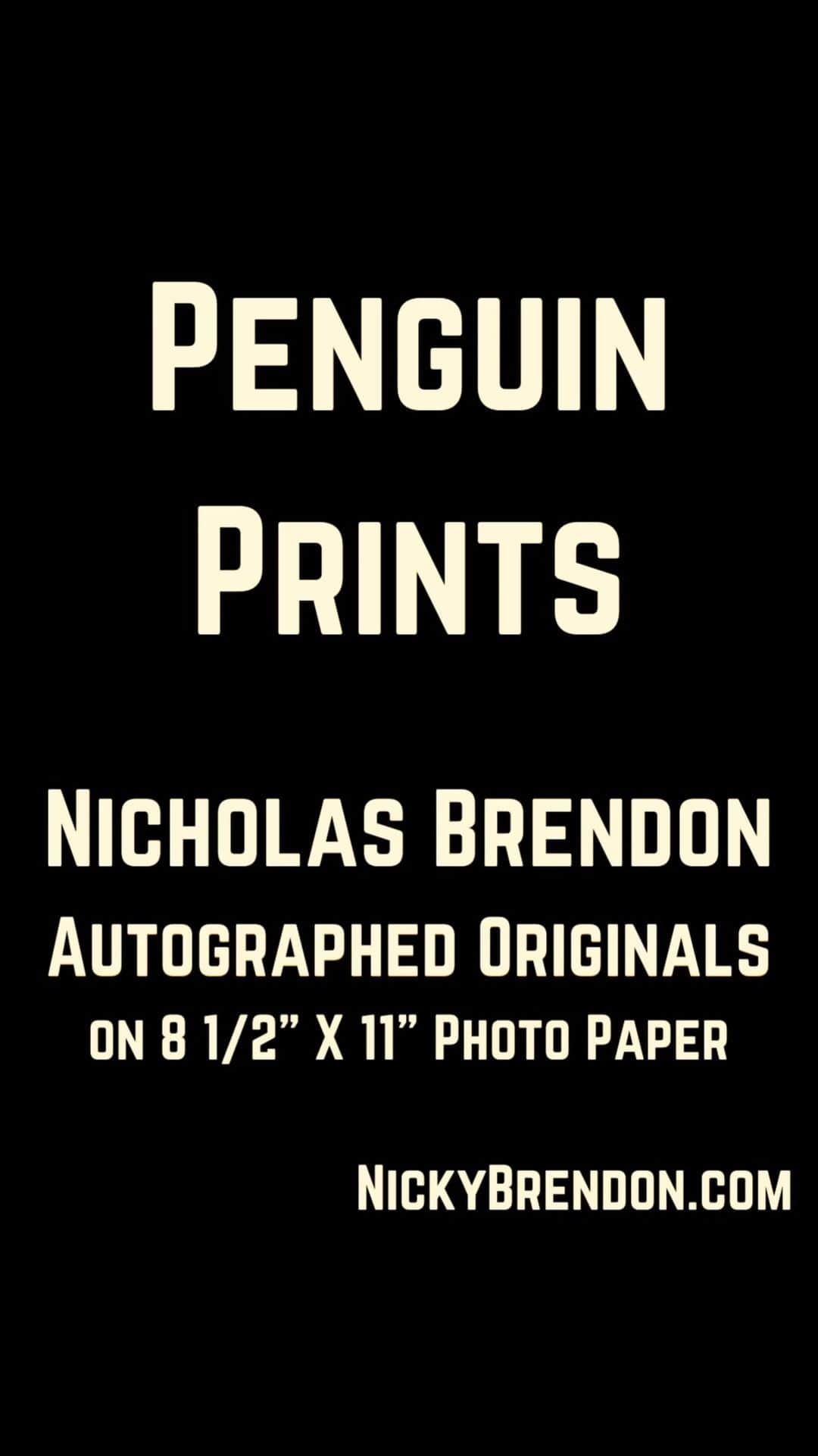 のインスタグラム：「All! The! Penguins!  http://nickybrendon.com/product/penguin-photographic-prints-autographed-by-nicholas-brendon  #penguins #originalart #originalartwork #artist #artgallery #artcollector #SpaceAliens」
