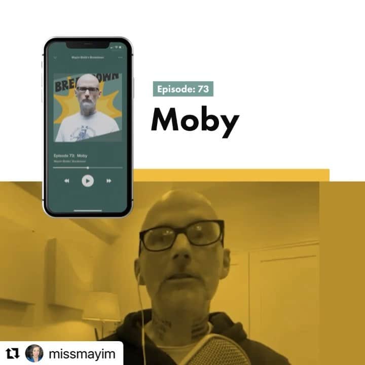 のインスタグラム：「I had a really wonderful time talking about mental health, sobriety, spirituality, meaning, and animal rights with @missmayim on the @bialikbreakdown .」