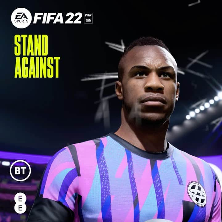 マイケル・アントニオのインスタグラム：「New signing ✍️ Proud to have joined #HopeUnited, the squad formed to fight online hate. We’re now in #FIFA22 so get the new kit and play with me  🔗 Link in bio」