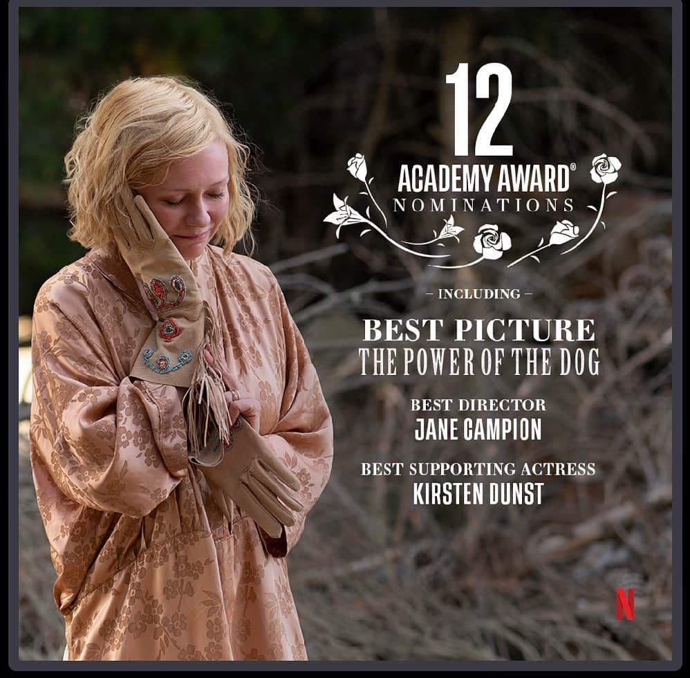 キルスティン・ダンストのインスタグラム：「Thank you to @theacademy for this tremendous honor! 🍤🍾」