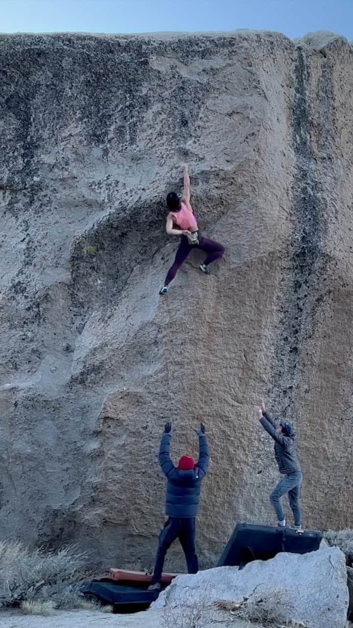 ニーナ・ウィリアムズのインスタグラム：「Glad to top the Brown Wall in one way, if not the other. Swarm is still fussy AF so I thought maybe a highball snack could help distract.  Flight of the Bumblebee ✈️🐝 Uncut vid on my YouTube 🔄 (link in bio)  Cheers @seba.figari and @quinault 🙌🏼🙌🏼 @benjaminbditto @ericbissell @keenantakahashi for the most quality stack of @organicclimbing pads I’ve ever seen!! Simply the best 🤌🏼   FA BITD @kjorgeson 🤩  @scarpana @thenorthface  @thenorthface_climb #climbing #bouldering #buttermilks #highball」