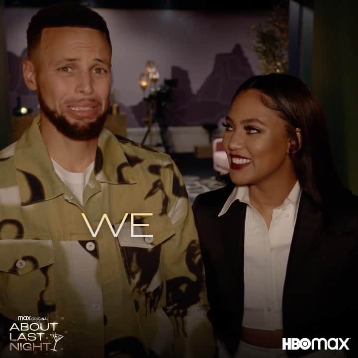 エイヨシャ・カレーのインスタグラム：「Ahhhhh! It’s premiere day! You can stream ALL episodes of #aboutlastnight on @hbomax now! If you’re looking for a good laugh we’ve got you covered! @stephencurry30 and I had so much fun working on this together.」