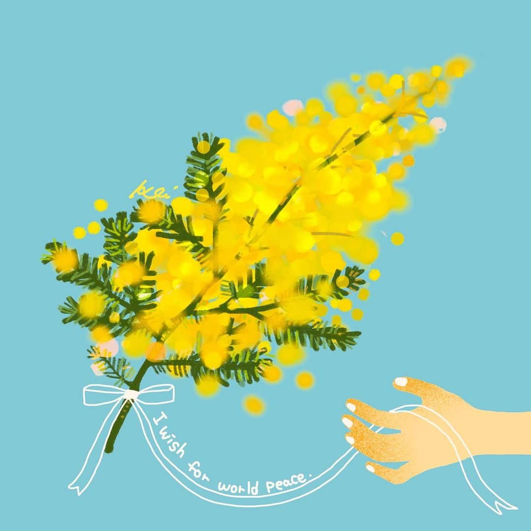 奥田 けいさんのインスタグラム写真 - (奥田 けいInstagram)「ニュースを見るたびに胸が痛い  #nowar#illustrator#illustration#mimosa#peace」3月8日 17時33分 - kei__okuda