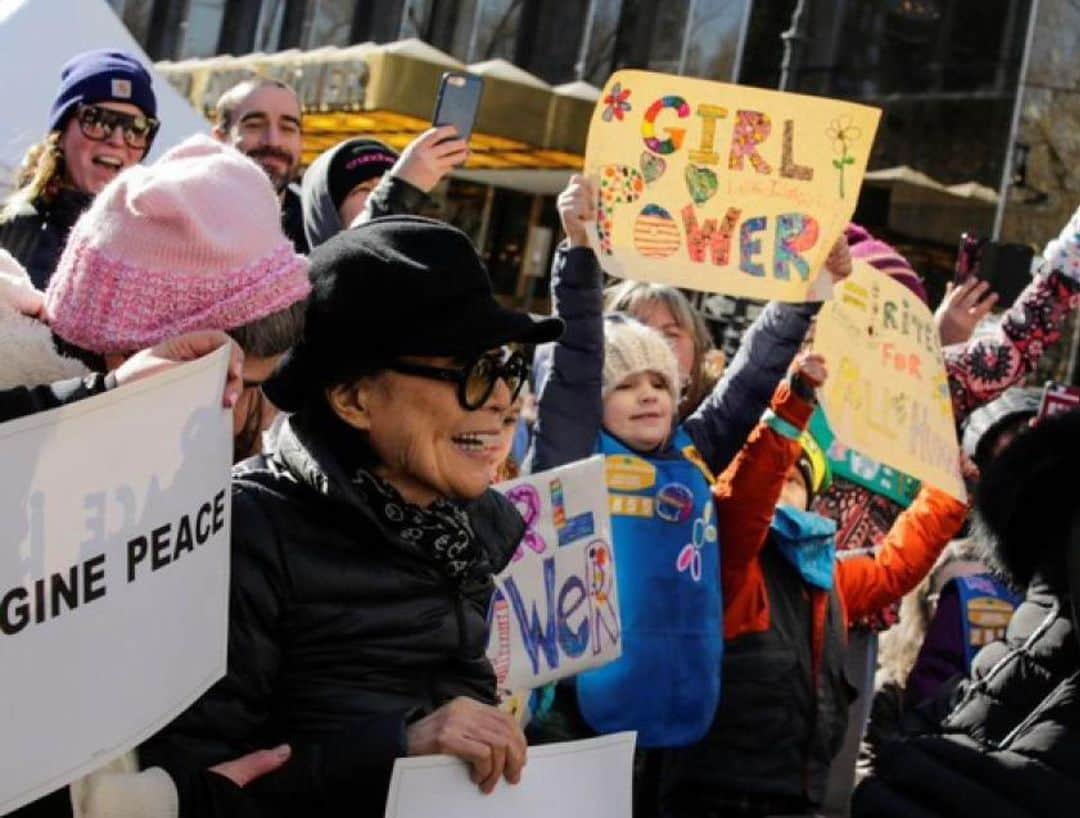 オノ・ヨーコのインスタグラム：「Happy #InternationalWomensDay ​ ​Every woman has a song to sing ​Every woman has a story to tell ​Make no mistake about it ​We women have the power to move mountains ​ ​Woman Power!」