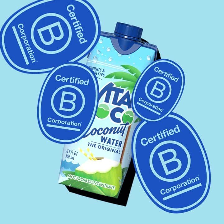 Vita Coco Coconut Waterのインスタグラム：「📢The Vita Coco Company is officially a Certified B Corporation! In a (coco)nutshell, this means that we prioritize treating people, the planet, and coconuts properly, from source to shelf, along every step of our business. Our mission is to create more equitable access to natural, better-for-you products, and ya know, make delicious coconut water too. We’re so excited to be in such great company as a B Corp company! 🥥」