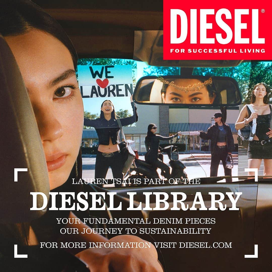 ローレン・サイのインスタグラム：「thank you for having us @diesel 🫂👥 #DieselLibrary」