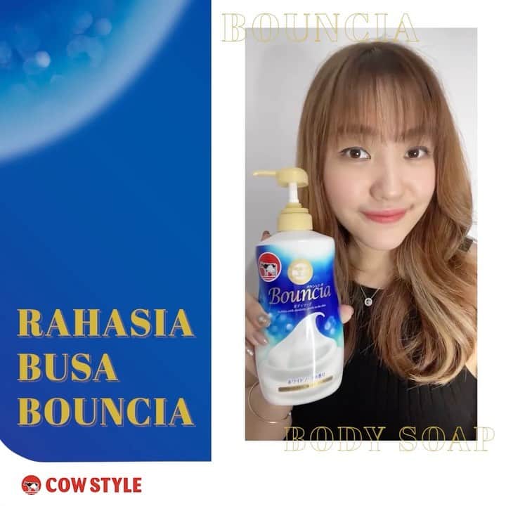 のインスタグラム：「Waah seru banget ya cara bikin busa Bouncia melimpah ala kak @rena.rolanda! 😍  Ternyata rahasia busa Bouncia bisa se-creamy & fluffy dengan cepat & melimpah itu karena menggunakan teknologi baru yaitu Extra Rich Formula. Selain itu, kandungan Hyaluronic Acid, Collagen & Shea Butter akan menjaga kulit tetap terhidrasi dan halus lembut secara menyeluruh 🥰🥰 Wiiiiih berasa mandi kaya Sultan yaa 🥰  Cek website kami, lagi ada diskon berlimpah  kaya busa Bouncia 😉😍  #cowstyleindonesia #cowstylebeauty #bounciabodysoap #premiumbodysoap #bodysoap #japanesesoap #sabunjepang」