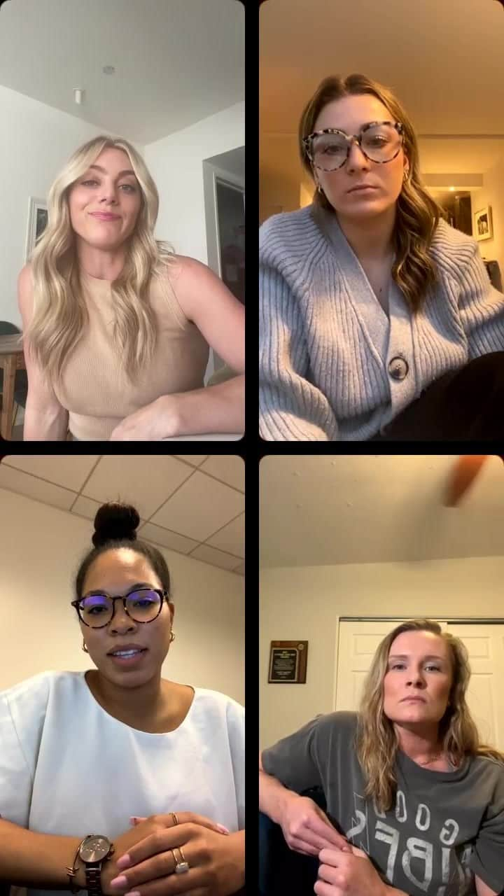 ブリジェット・スローンのインスタグラム：「Another exciting Core4 Convo… Can’t you tell by everyone’s face?! 😂 • We discuss. - Highlights from this past weekend - Debatable topic: underrated teams - Routine of the week!!!!! • Excited for another crazy week of #NCAAGym  • See ya next week on our live at 5 PM CT! • Also, thanks @bplocki for saying hi :)」