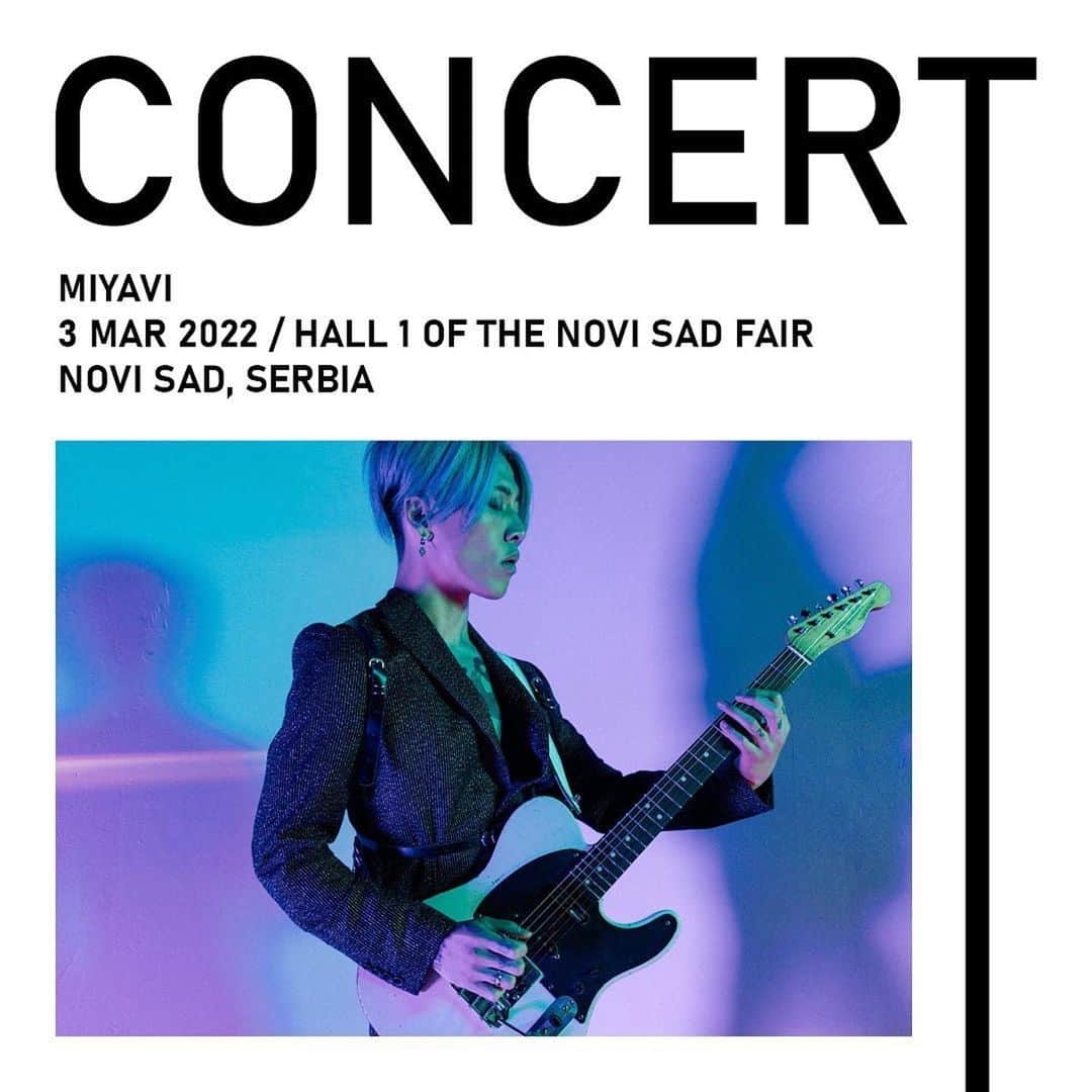 のインスタグラム：「Dobar dan, Serbia 🇷🇸   Tickets available here  http://gigstix.com/sve-ulaznice/6-koncerti/3445-miyavi-03032022  Rock with you soon   🔥🔥😎🎸  #Repost @miyavi_staff ・・・ We are honored to be performing @novisad_2022 for the European Capital of Culture program “Migrations” on March 3, 2022 in Novi Sad, Serbia. Tickets available here http://gigstix.com/sve-ulaznice/6-koncerti/3445-miyavi-03032022」